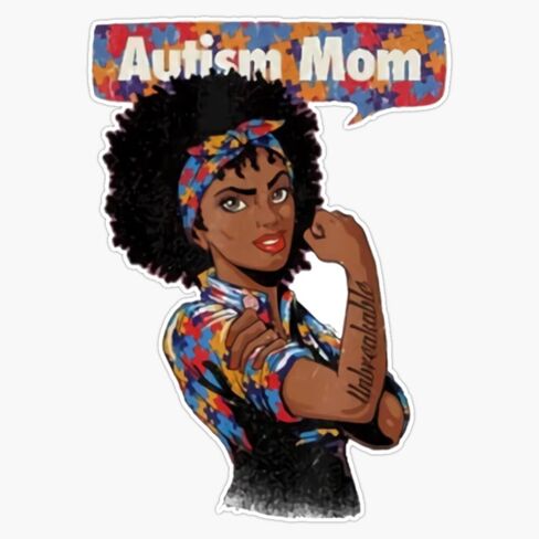 Autism Awareness Strong Mom Black Woman Heavy Duty Car Magnet Vehicle Bumper Sign Removable 5" in Kuwait