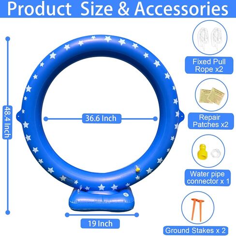 iGeeKid Sprinkler for Kids, Inflatable Water Sprinkler Circular Ring Spray Toy Outdoor Water Toys for Kids Summer Outdoor Backyard Yard Lawn Garden, Water Party Supplies Outside Games Activities in Kuwait