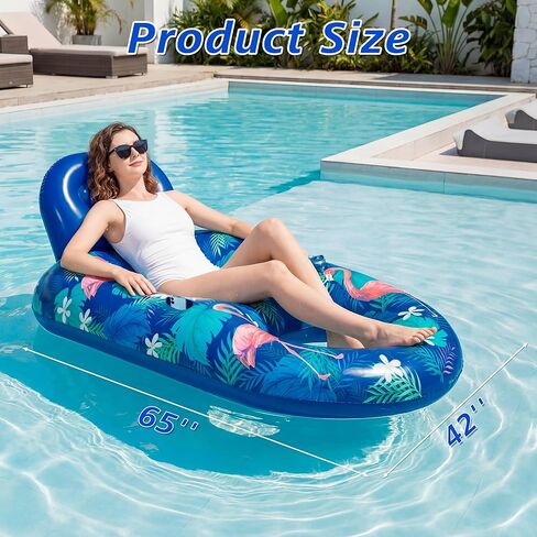 FindUWill Inflatable Pool Float Lounger Adult-2 Pack 65" x 42" Pool Floats Chairs, Inflatable Pool Float Lounge Raft with Cup Holder, Backrest for Summer Beach Lake in Saudi Arabia
