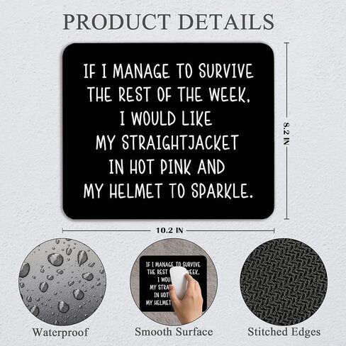 Funny Offices Mouse Pad - Funny Office Desk Accessories, Office Decor for Work, Square Waterproof Non-Slip Rubber Base Mental Health Mousepad for Computers Home 7.9x9.5 Inch in Saudi Arabia