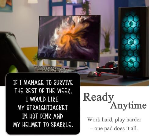 Funny Offices Mouse Pad - Funny Office Desk Accessories, Office Decor for Work, Square Waterproof Non-Slip Rubber Base Mental Health Mousepad for Computers Home 7.9x9.5 Inch in Saudi Arabia
