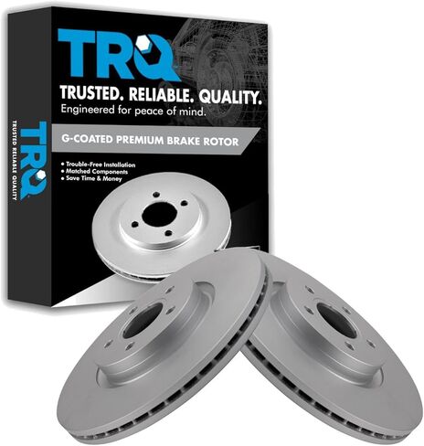 TRQ Front Brake Rotor Set G Coated Vented Compatible with 2013-2019 Ford Escape 2013-2014 Focus 2014-2018 Transit Connect 2018-2019 Lincoln MKC 2004-2013 Volvo S40 V50 2006-2013 C70 in Kuwait