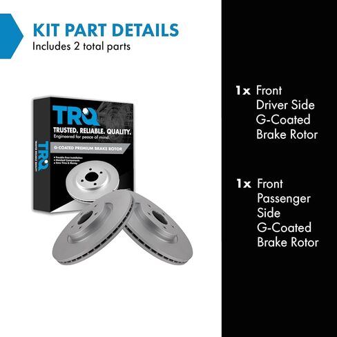 TRQ Front Brake Rotor Set G Coated Vented Compatible with 2013-2019 Ford Escape 2013-2014 Focus 2014-2018 Transit Connect 2018-2019 Lincoln MKC 2004-2013 Volvo S40 V50 2006-2013 C70 in Kuwait