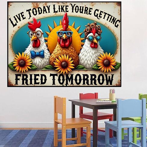 ijbnhd Chicken Diamond Art Kits for Adults, 5D DIY Chicken Diamond Painting Kits for Beginners, Diamond Dots Kits Gem Arts Crafts for Home Wall Decor 16x12in in Kuwait