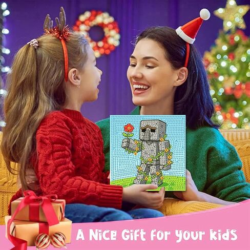 CraftyTime 6 Pack 5D Diamond Painting Kits for Kids Beginners,Cute Game-Themed DIY Diamond Art Kit for Kids,Full Round Drill Big Gem Art for Kid,Home Wall Decoration 6X6 inch in Saudi Arabia