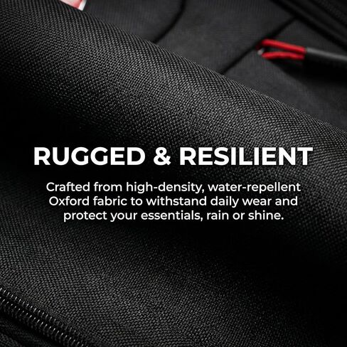 حقيبة ظهر للكمبيوتر المحمول ذات سعة كبيرة للرجال والنساء، حقيبة ظهر مضادة للماء للسفر والعمل مع أشرطة عاكسة، مقصورات متعددة كاجوال أنيقة للاستخدام في الهواء الطلق - أحمر in Kuwait