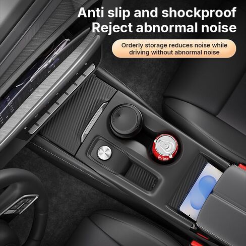for Buick Envision Plus 2025 Accessories Interior Center Console Cover Silicone Protective Pad Gear Shift Panel Cup Holder Protective Sleeve Tray Wireless Charging, Black in Saudi Arabia
