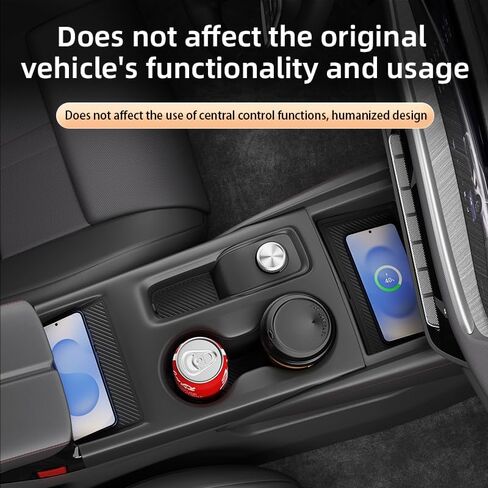 for Buick Envision Plus 2025 Accessories Interior Center Console Cover Silicone Protective Pad Gear Shift Panel Cup Holder Protective Sleeve Tray Wireless Charging, Black in Saudi Arabia