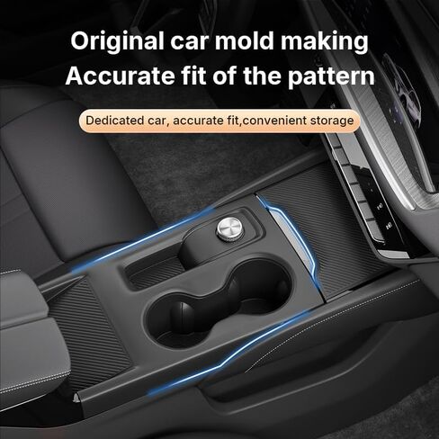 for Buick Envision Plus 2025 Accessories Interior Center Console Cover Silicone Protective Pad Gear Shift Panel Cup Holder Protective Sleeve Tray Wireless Charging, Black in Saudi Arabia