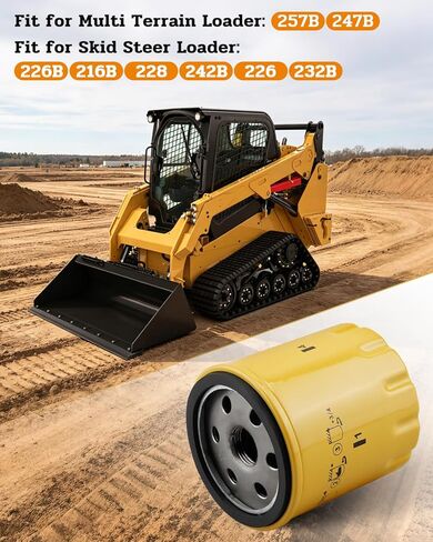 فلتر زيت 220-1523 مناسب للودر متعدد الأغراض 257B 247B، للجرافة الانزلاقية: 226B 216B 228 242B 226 232B استبدل 2201523 in Kuwait