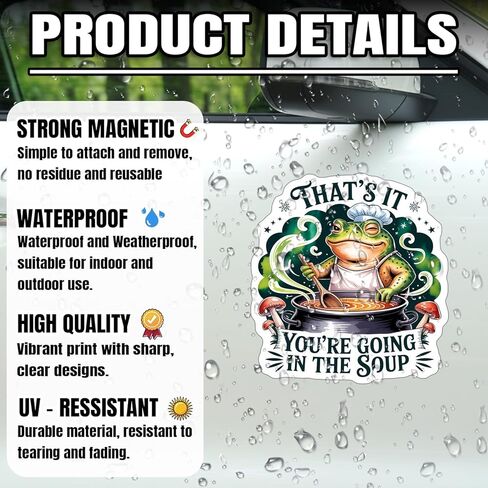 That's It You're Going in The Soup Magnet Decal Meme Weirdcore Frog Magnetic Sign Bumper Sticker for Fridge Car Truck Locker 5.5in in Saudi Arabia