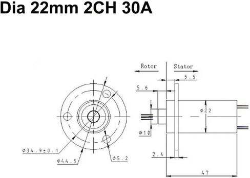 1PCS Large Power Collector Slip Ring Outer Dia 22mm 2CH 30A High Current Conductive Slipring for Rotary Table Connector Joint in Saudi Arabia