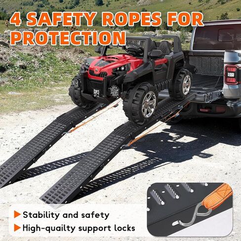 72.5" Heavy Duty Folding Loading Ramps with Sandblasted Finish, 1500lb Capacity, Ideal for Motorcycles, Lawn Mowers, ATVs, UTVs, and More – Pack of 2 with Safety Straps and Gloves in Saudi Arabia