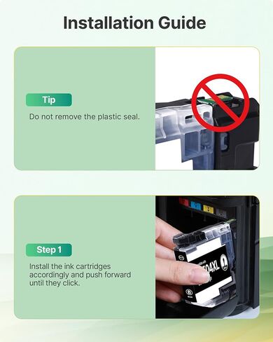 LC504 LC504XL Ink Cartridges MFC-J1365DW Replacement for Brother LC504 Ink Cartridges for Brother Printer LC 504 XL MFC-J1365DW MFC-J1367DW MFC-J1355DW Ink LC504 XL High Yield, 4 Pack (B/C/M/Y) in Saudi Arabia