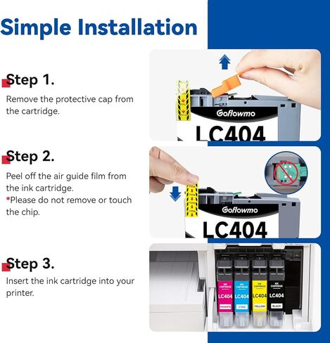 LC404 MFC-J1205W Ink Cartridges for Brother LC-404 LC404XL 404XL XL Ink Cartridge Compatible for Brother MFC-J1205W MFC-J1215W MFC J1205W XL Printer High Yields (4-Pack, Black Cyan Magenta Yellow) in Saudi Arabia
