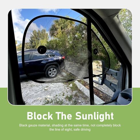 2 PCS Car Side Window Sun Shades, Mesh Sun Block Breathable Shade with Suction Cups, One-way Privacy Protection & Heat Reduction Visor, Memory Frame Foldable Cover for Most Cars (Black) in Saudi Arabia