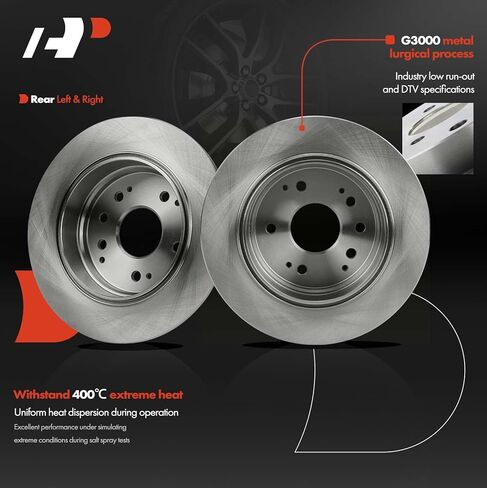 دوارات فرامل قرصية صلبة خلفية مقاس 11.12 بوصة (283 مم) A-Premium متوافقة مع موديلات مختارة من Acura - TL 1999 2000 2001 2002 2003 3.2L، مجموعة مكونة من قطعتين in Kuwait
