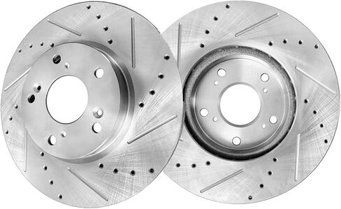 PM Auto Front 282mm Drilled Slotted Brake Disc Rotors Compatible With 1998-2017 Honda Accord in Kuwait