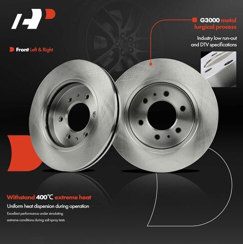 A-Premium 13 inch (330mm) Front Vented Disc Brake Rotors Compatible with Select Ford Models - F-150/F150 2009, 2-PC Set in Kuwait