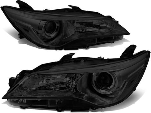 زوج من المصابيح الأمامية لجهاز العرض من DNA MOTORING متوافقة مع 10-11 Toyota Camry، زاوية شفافة بغطاء أسود، HL-OH-TCAM10-BK-CL1 in Kuwait
