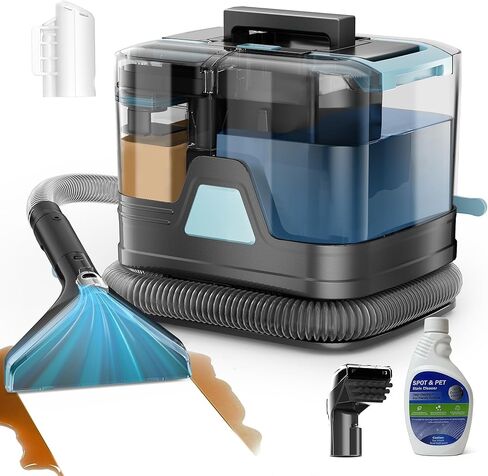 DEVOAC C8 Portable Carpet Upholstery Spot Cleaner Machine with Versatile Tools, Self-Cleaning, Powerful Suction, Pet Stain Remover, Car and Auto Detailer (Cyan) in Saudi Arabia