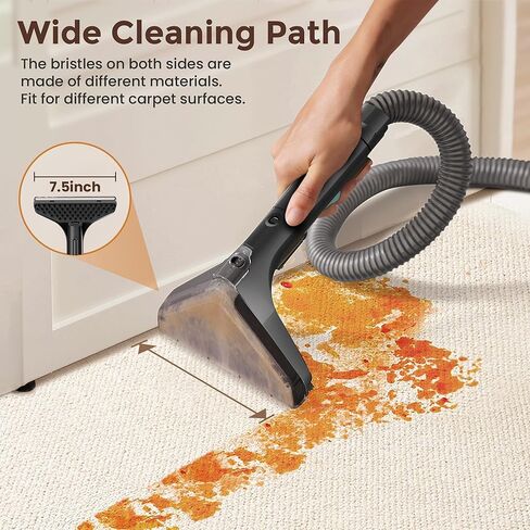 DEVOAC C8 Portable Carpet Upholstery Spot Cleaner Machine with Versatile Tools, Self-Cleaning, Powerful Suction, Pet Stain Remover, Car and Auto Detailer (Cyan) in Saudi Arabia