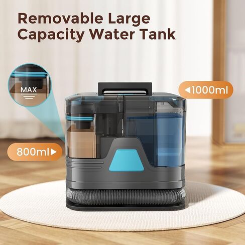 DEVOAC C8 Portable Carpet Upholstery Spot Cleaner Machine with Versatile Tools, Self-Cleaning, Powerful Suction, Pet Stain Remover, Car and Auto Detailer (Cyan) in Saudi Arabia