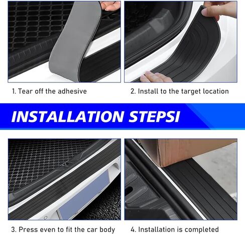 Rubber Protective Strips Car Rear Bumpers for Lincoln MKX 2007-2018, Abrasion Rubber Protection Strip for Trunk Door Entry Sill Guard in Saudi Arabia