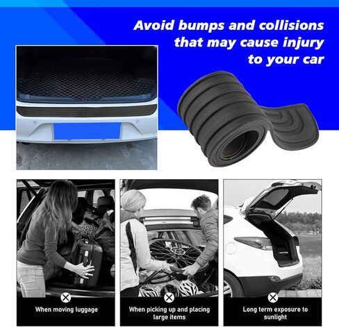 Rubber Protective Strips Car Rear Bumpers for Lincoln MKX 2007-2018, Abrasion Rubber Protection Strip for Trunk Door Entry Sill Guard in Saudi Arabia