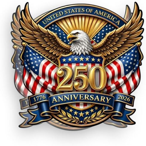 (2 PCS) America 250th Anniversary Decal Sticker 5.2 Inch, 1776-2026 250th Anniversary of The Independence of USA Sticker Vinyl Waterproof, 250 Anniversary USA Stickers for Car Truck Laptop in Saudi Arabia