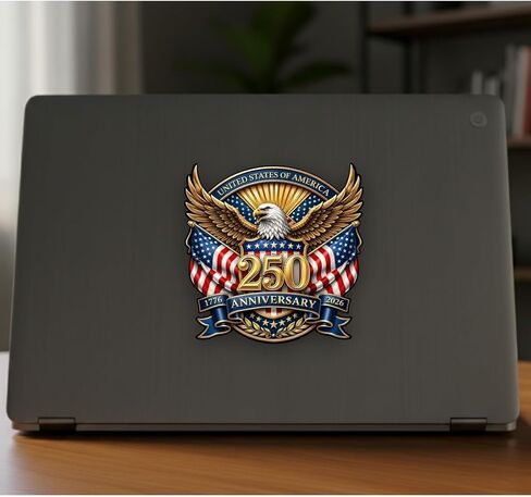 (2 PCS) America 250th Anniversary Decal Sticker 5.2 Inch, 1776-2026 250th Anniversary of The Independence of USA Sticker Vinyl Waterproof, 250 Anniversary USA Stickers for Car Truck Laptop in Saudi Arabia
