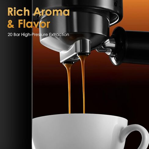 Geek Chef Espresso Machine, 20 Bar Coffee Machine, Fast Heating Automatic, Latte & Cappuccino Maker in Saudi Arabia