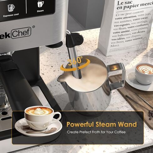 Geek Chef Espresso Machine, 20 Bar Coffee Machine, Fast Heating Automatic, Latte & Cappuccino Maker in Saudi Arabia