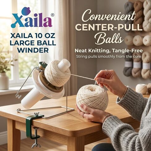 Xaila Manual Yarn Ball Winder – Replacement for Standard Hand Crank Winders, 10 oz Metal Yarn Winder for Crocheting & Knitting, Heavy Duty Portable Craft Tool in Saudi Arabia