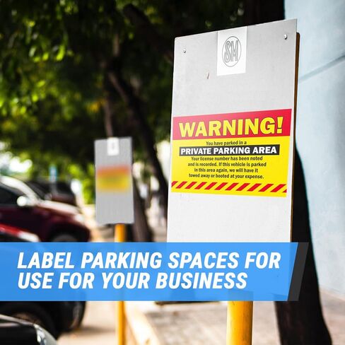 Private Parking Area Warning Labels (9 x 6 inch, Yellow - 300 Labels) Will Be Towed Stickers - You are Parked Illegally Stickers, Parking Notice Tow Away Sign, HOA Notice (Hard to Remove) in Kuwait