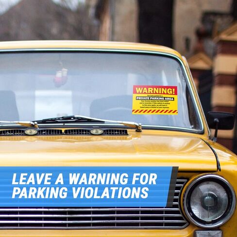 Private Parking Area Warning Labels (9 x 6 inch, Yellow - 300 Labels) Will Be Towed Stickers - You are Parked Illegally Stickers, Parking Notice Tow Away Sign, HOA Notice (Hard to Remove) in Kuwait