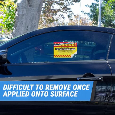Private Parking Area Warning Labels (9 x 6 inch, Yellow - 300 Labels) Will Be Towed Stickers - You are Parked Illegally Stickers, Parking Notice Tow Away Sign, HOA Notice (Hard to Remove) in Kuwait