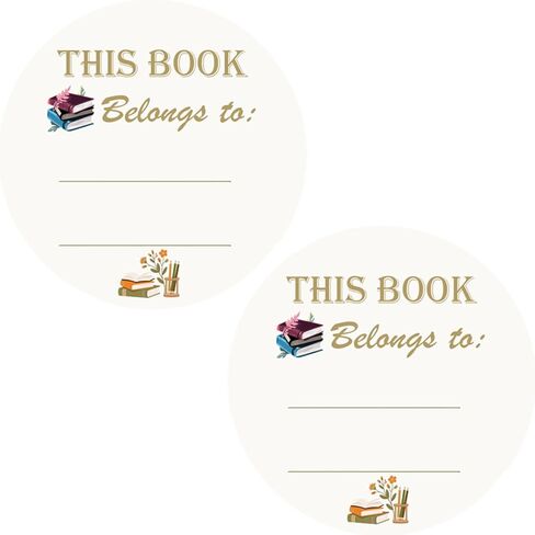 This Book Belongs to Sticker,2 x 2 Inch Self Adhesive Floral Design Book Plates and Library Labels Book Name Tags Sticker (120 Pcs) in Saudi Arabia