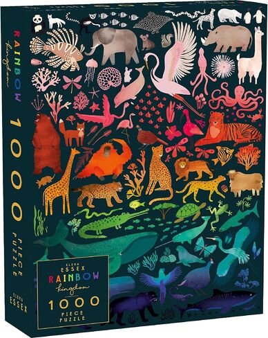 Elena Essex Puzzles for Adults - Rainbow Kingdom | 1000 Piece Puzzle | Jigsaw Puzzles 1000 Pieces | Pride Rainbow Animal Gradient Puzzle | Adult Puzzles Size 20 x 28 inches in Saudi Arabia