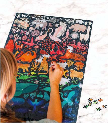 Elena Essex Puzzles for Adults - Rainbow Kingdom | 1000 Piece Puzzle | Jigsaw Puzzles 1000 Pieces | Pride Rainbow Animal Gradient Puzzle | Adult Puzzles Size 20 x 28 inches in Saudi Arabia