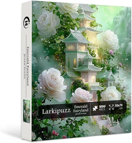 Flowers Puzzles for Adults 1000 Pieces, Rose Flower Jigsaw Puzzles Architecture Landscape, Larkipuzz Nature Garden Theme as House Decor in Kuwait