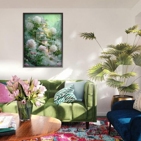 Flowers Puzzles for Adults 1000 Pieces, Rose Flower Jigsaw Puzzles Architecture Landscape, Larkipuzz Nature Garden Theme as House Decor in Kuwait