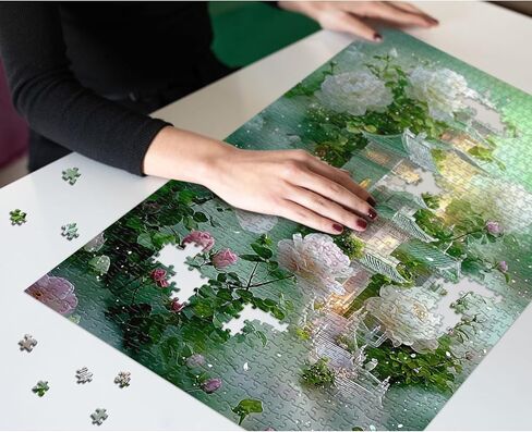 Flowers Puzzles for Adults 1000 Pieces, Rose Flower Jigsaw Puzzles Architecture Landscape, Larkipuzz Nature Garden Theme as House Decor in Kuwait