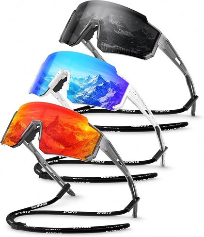 Polarized Sport Sunglasses for Men and Women, Lightweight TR90 Sun Glasses with UV Protection for Cycling Running in Saudi Arabia