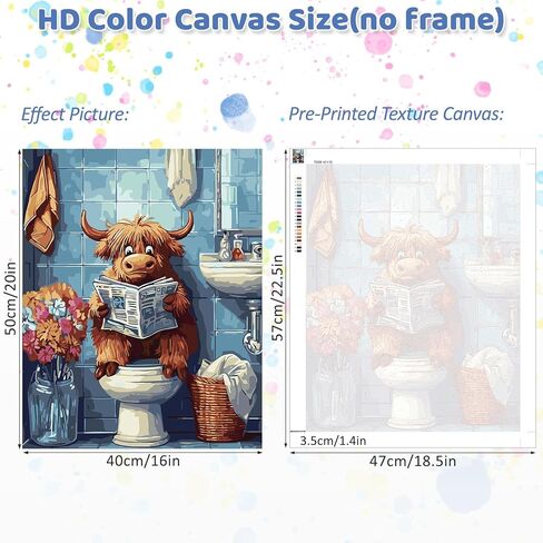 CEOVR Highlandcow Paint by Numbers Kit for Adults, Funny Cow Paint by Number Kits on Canvas for Beginner, Adult Crafts Kits Wall Art Decor for Home Office 16x20In/40×50cm,No Frame in Kuwait