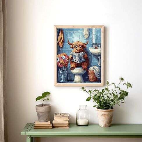 CEOVR Highlandcow Paint by Numbers Kit for Adults, Funny Cow Paint by Number Kits on Canvas for Beginner, Adult Crafts Kits Wall Art Decor for Home Office 16x20In/40×50cm,No Frame in Kuwait