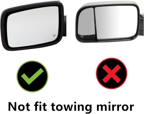 Driver Left+ Passenger Right Side Heated Mirror Glass Compatible with 2009-2018 Dodge Ram 1500 2500, for Ram 1500 2500 2011-2018 68079363AA, 68079362AA (Not Fits for Towing Mirror) in Kuwait