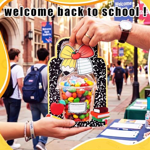 Sabary 24 Set End of Year Gifts Bulk Graduation Teacher Drink Carrier Back to School Gifts Composition Notebook 12oz Dome Cup Holder with Stickers & Bows Teacher Appreciation Classroom Party Favors in Kuwait