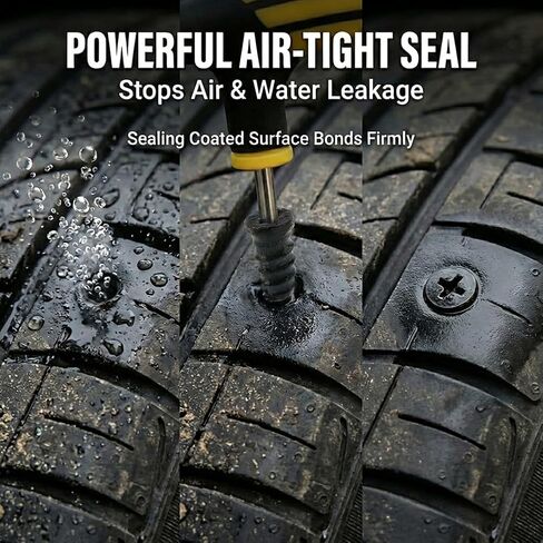 68PCS Tire Repair Rubber Nail Kit, Vacuum Tire Repair Kits Spiral Rubber Screws, Self-Service Tire Quick Repairs Tool for Car Truck Motorcycle Bike, Including screwdriver, Handle tool, Rubber strip in Saudi Arabia