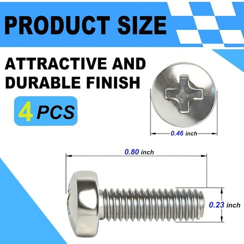 License Plate Screws Compatible with Lexus/Honda Models, Stainless Steel 18-8 (A2) Grade License Plate Bolts - 4 PCS in Saudi Arabia